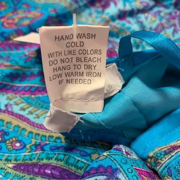 VTG Y2K Blue and Purple Paisley Maxi Dress/Beach Cover-Up S - Picture 3 of 7